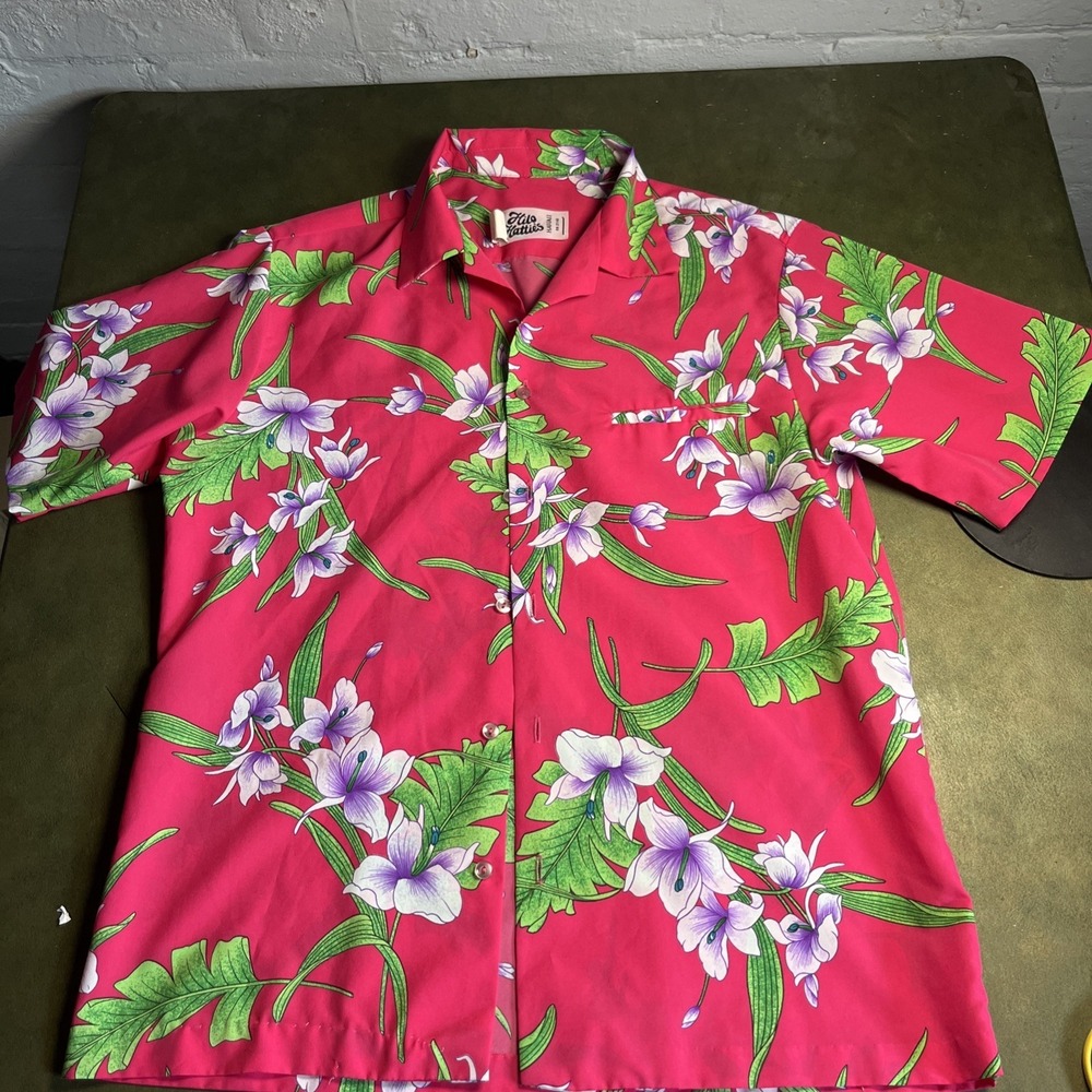 Hilo Hattie Shirt‎ Mens Large Multicolor Floral Hawaiian Single Stitch Vintage